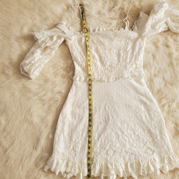 Parker Irma Lace Off the Shoulder Dress in White Size 8 - Picture 11 of 12